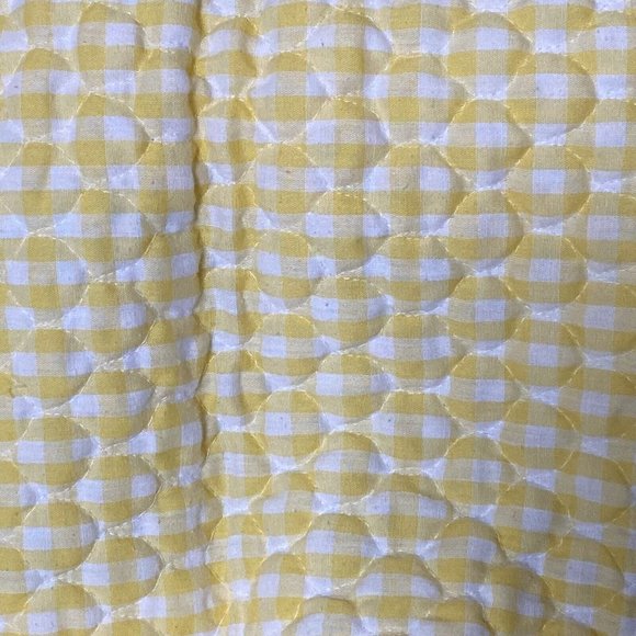 Handmade puffy gingham baby quilt blanket patchwork crosstitch duck panel - Picture 4 of 6
